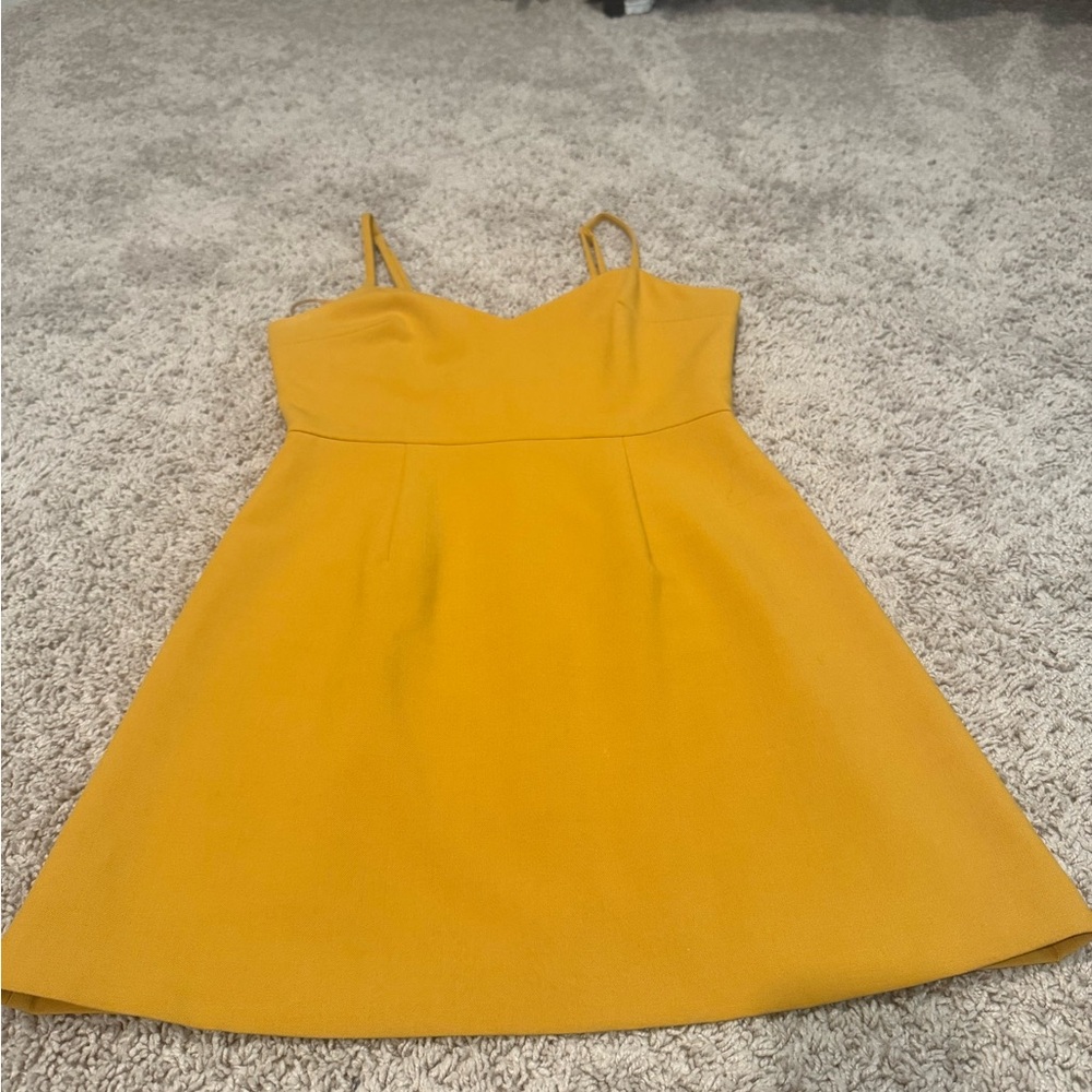 French Connection Mustard Spaghetti Strap Dress